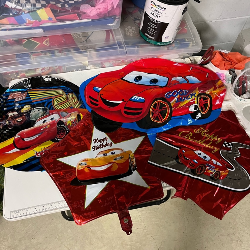 Four Disney cars mallard birthday balloons